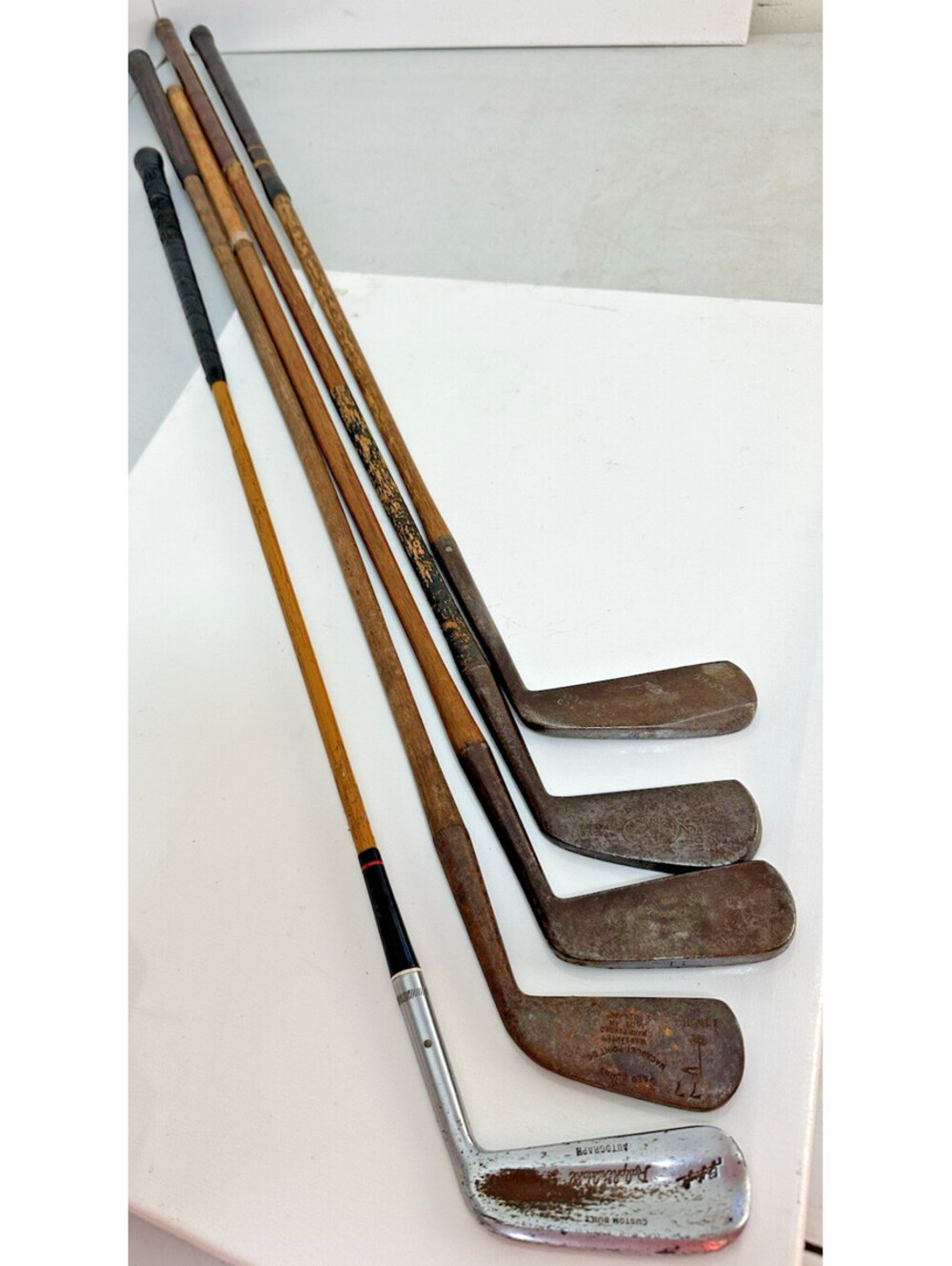 5  Antique Vintage Golf Clubs Hickory Wood Shaft MacGregor Wright Ditson Lot